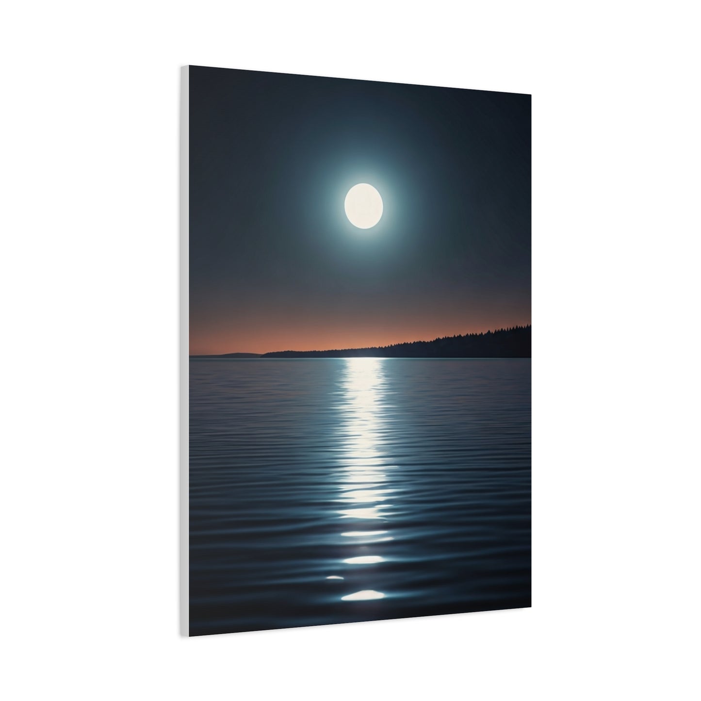 Moonlit Reflection Over Silent Waters Wall Art & Canvas Prints