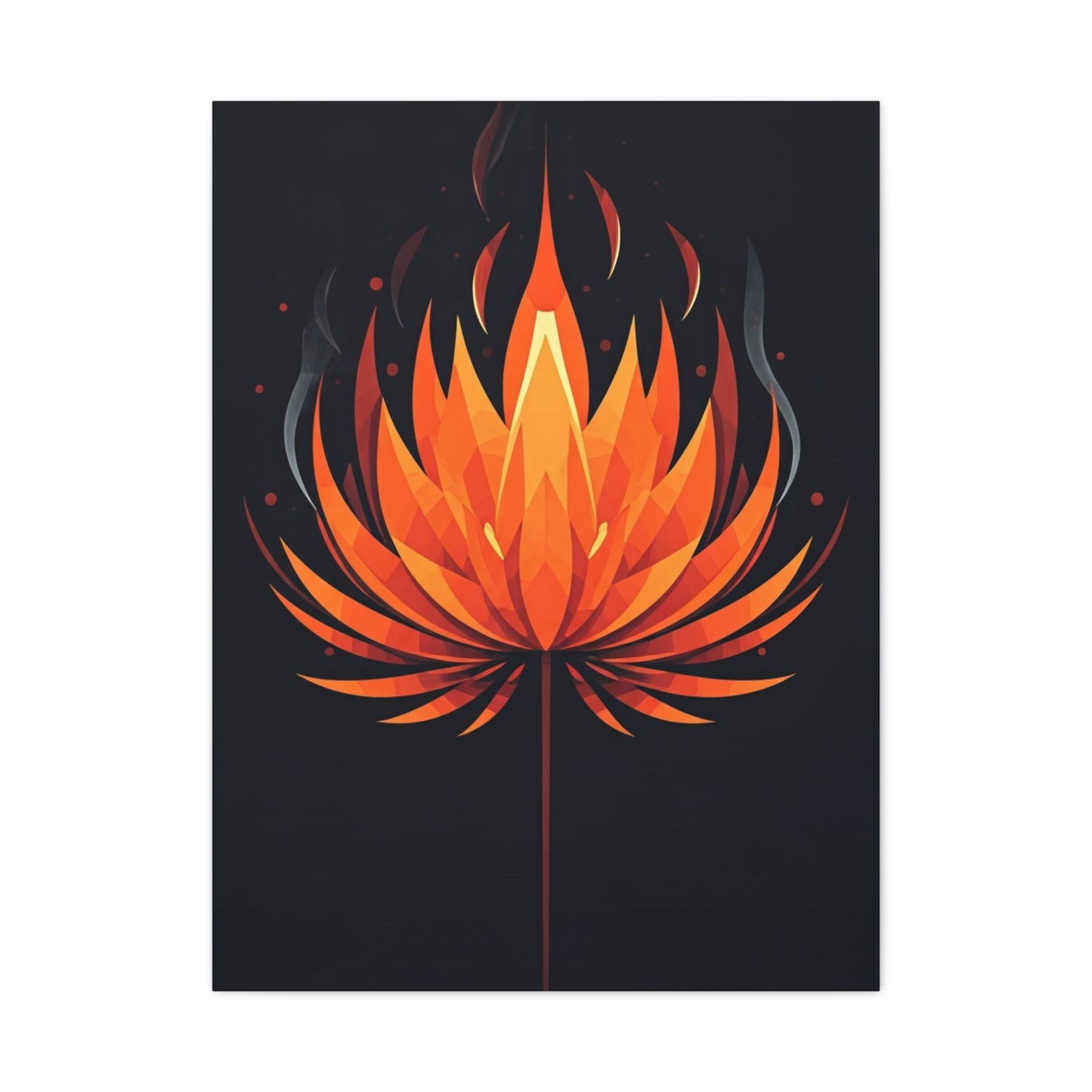 Ember Bloom Flame Lotus Wall Art & Canvas Prints