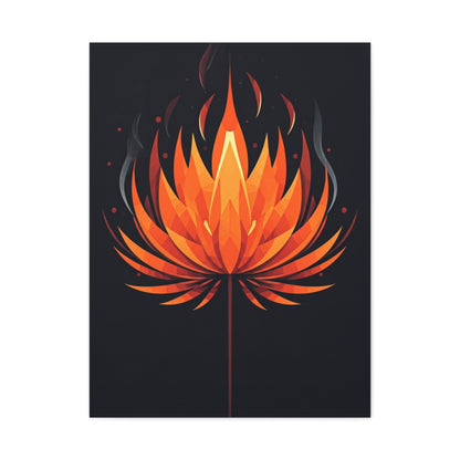 Ember Bloom Flame Lotus Wall Art & Canvas Prints