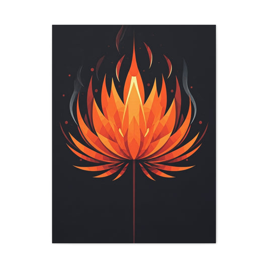 Ember Bloom Flame Lotus Wall Art & Canvas Prints