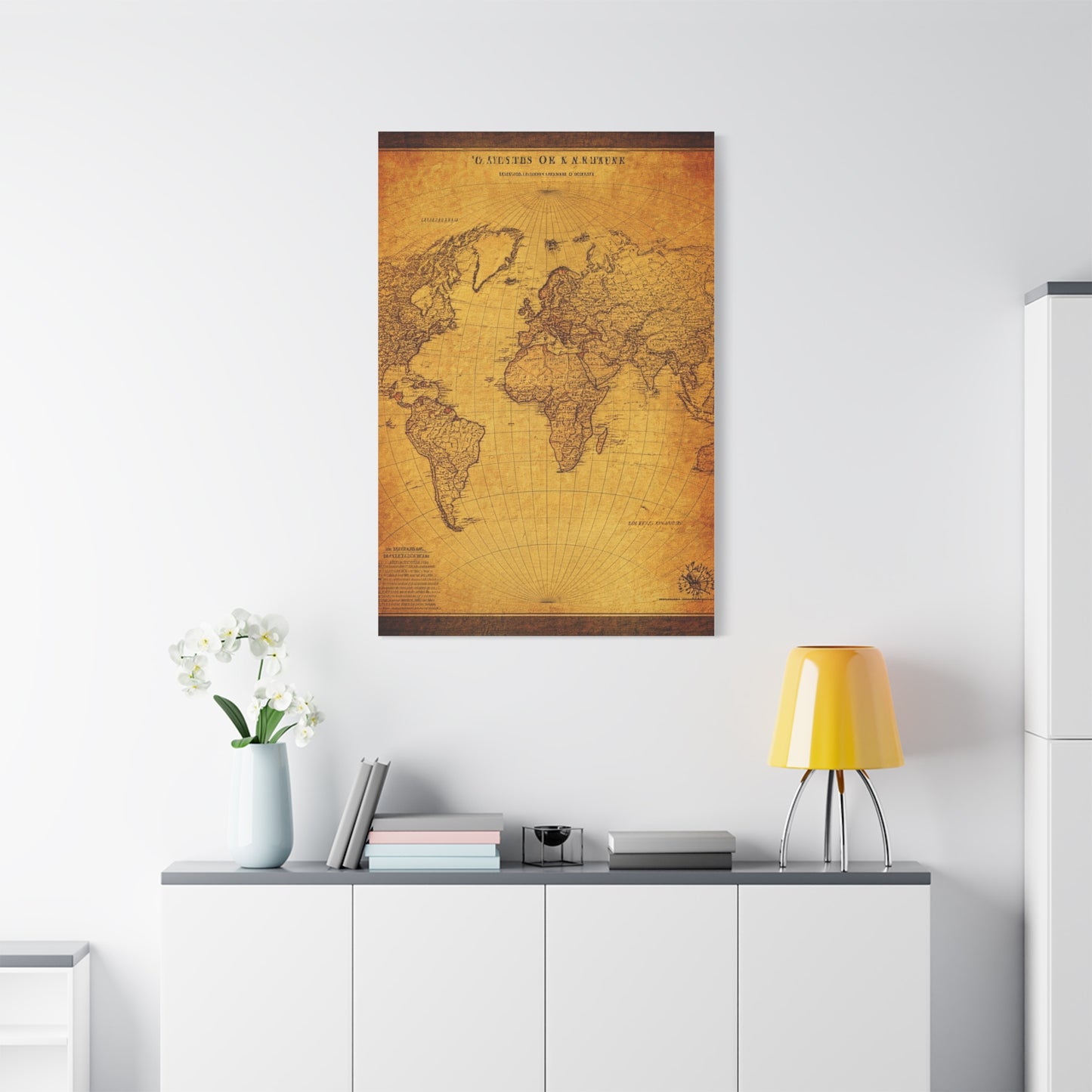 Antique Oval World Atlas Map Wall Art & Canvas Prints