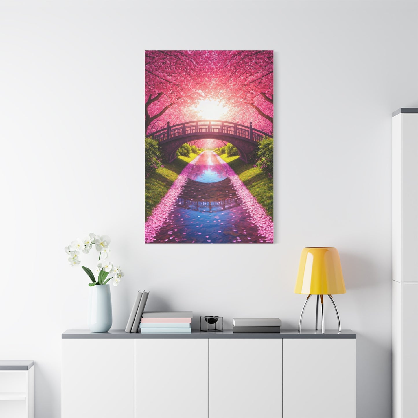 Sakura Bridge Reflection at Sunrise Wall Art & Canvas Prints