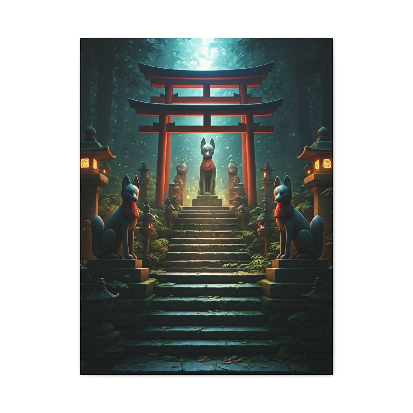 Fox Shrine Guardians Wall Art & Canvas Prints