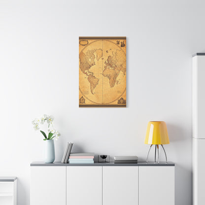 Antique Oval World Atlas Map Wall Art & Canvas Prints