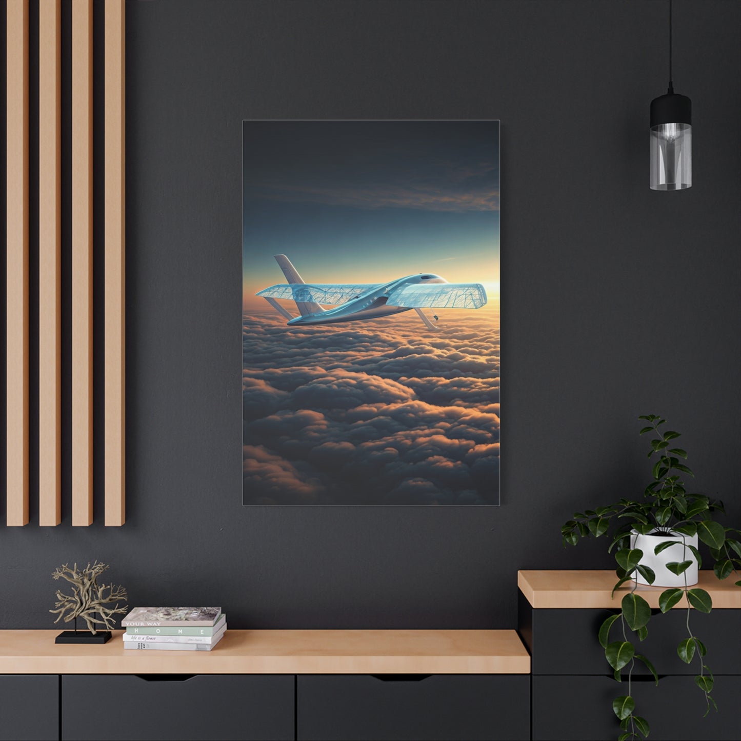 Elegant Concept Aircraft Above Clouds Wall Art & Canvas Prints
