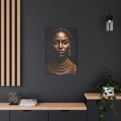 Golden Tribal Goddess Portrait Wall Art & Canvas Prints