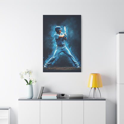 Electric Blue Batter Ready Stance Wall Art & Canvas Prints
