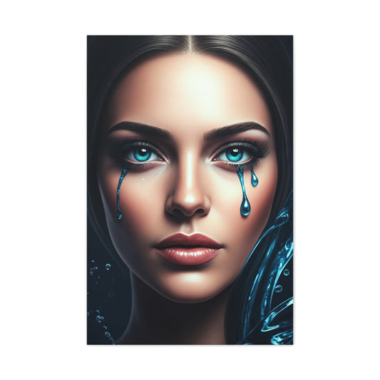 Blue Tears Portrait Wall Art & Canvas Prints