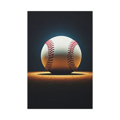 Baseball Ball on Field Spotlight Wall Art & Canvas Prints