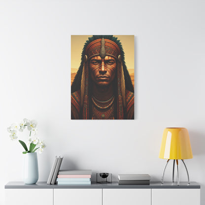 Tribal Guardian with Feathered Headdress Wall Art & Canvas Prints