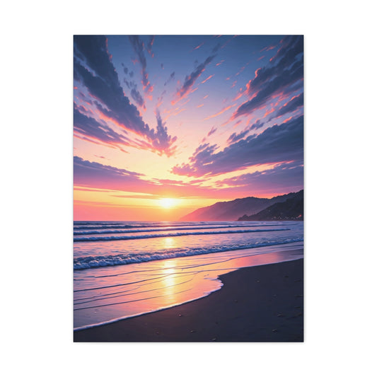 Vibrant Skyburst Seaside Sunset Wall Art & Canvas Prints