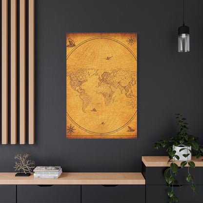 Classic Oval World Explorer Map Wall Art & Canvas Prints