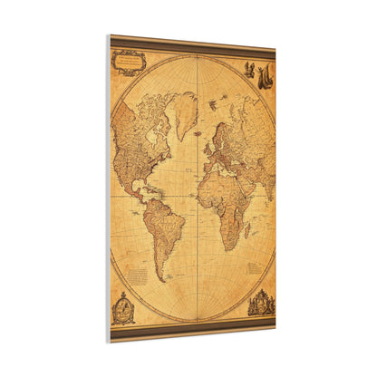 Antique Oval World Atlas Map Wall Art & Canvas Prints