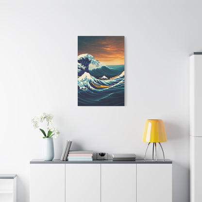 Crimson Horizon Wave Wall Art & Canvas Prints