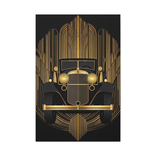 Classic Gold Roadster Art Deco Wall Art & Canvas Prints