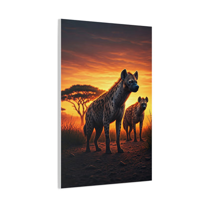 Hyena Pack at Sunset Wilderness Wall Art & Canvas Prints