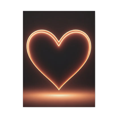 Luminous Heart Minimal Glow Wall Art & Canvas Prints