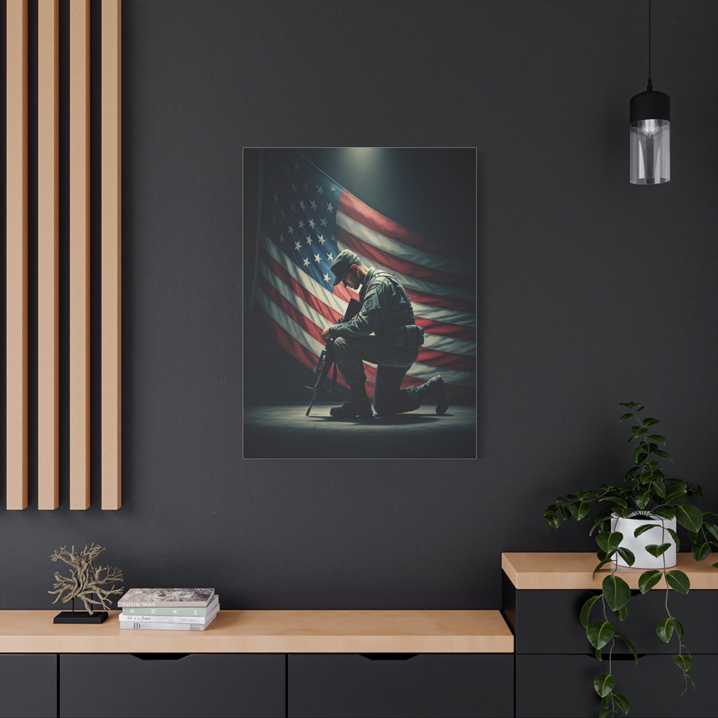 Kneeling Soldier Prayer Tribute Wall Art & Canvas Prints