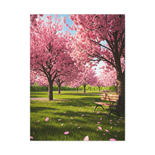 Sakura Blossom Garden Park Scene Wall Art & Canvas Prints