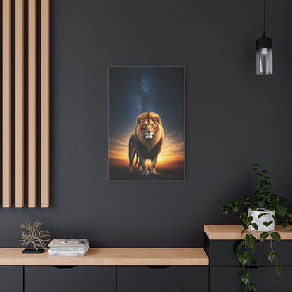 Majestic Lion Under the Evening Sky Wall Art & Canvas Prints