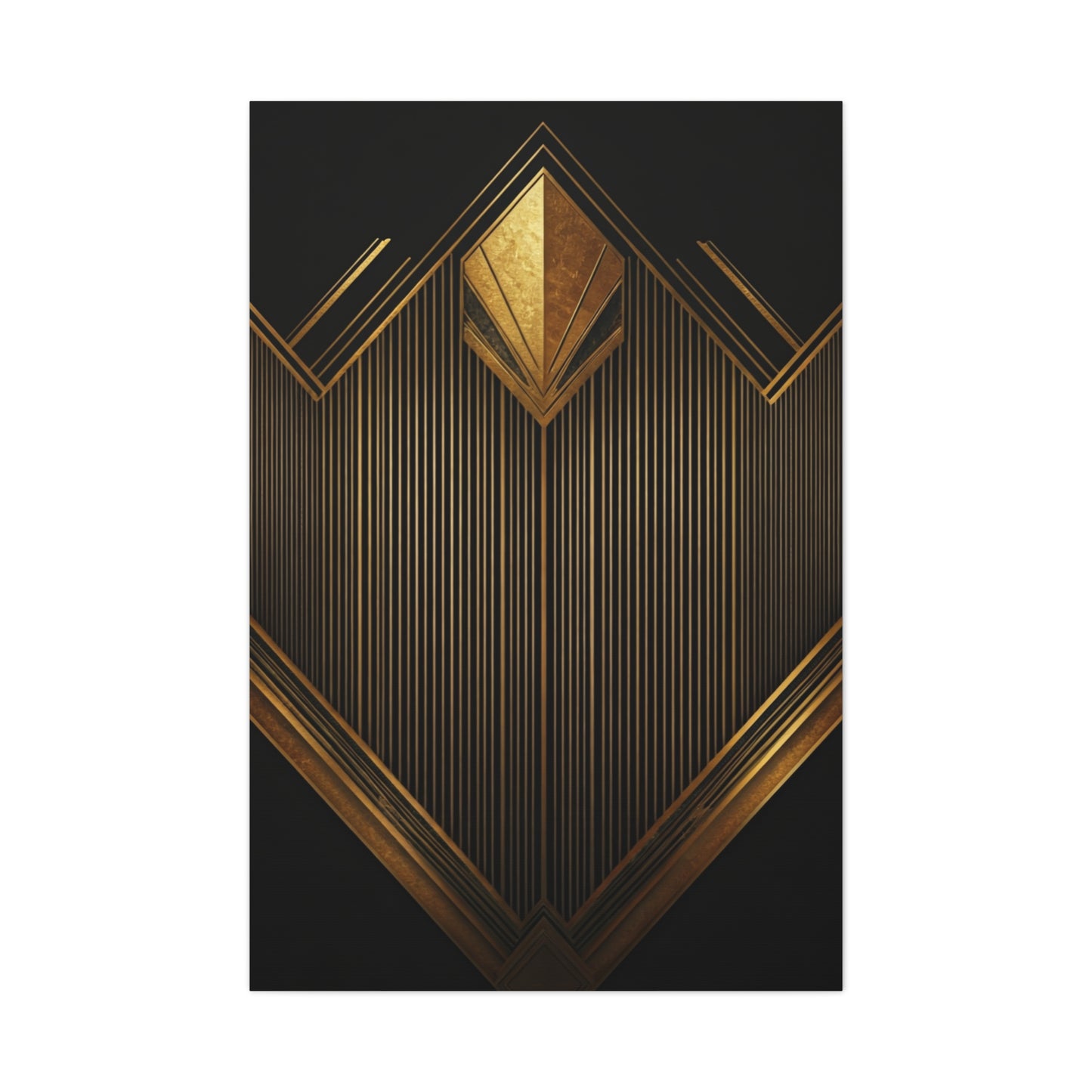 Golden Deco Crown Geometry Wall Art & Canvas Prints