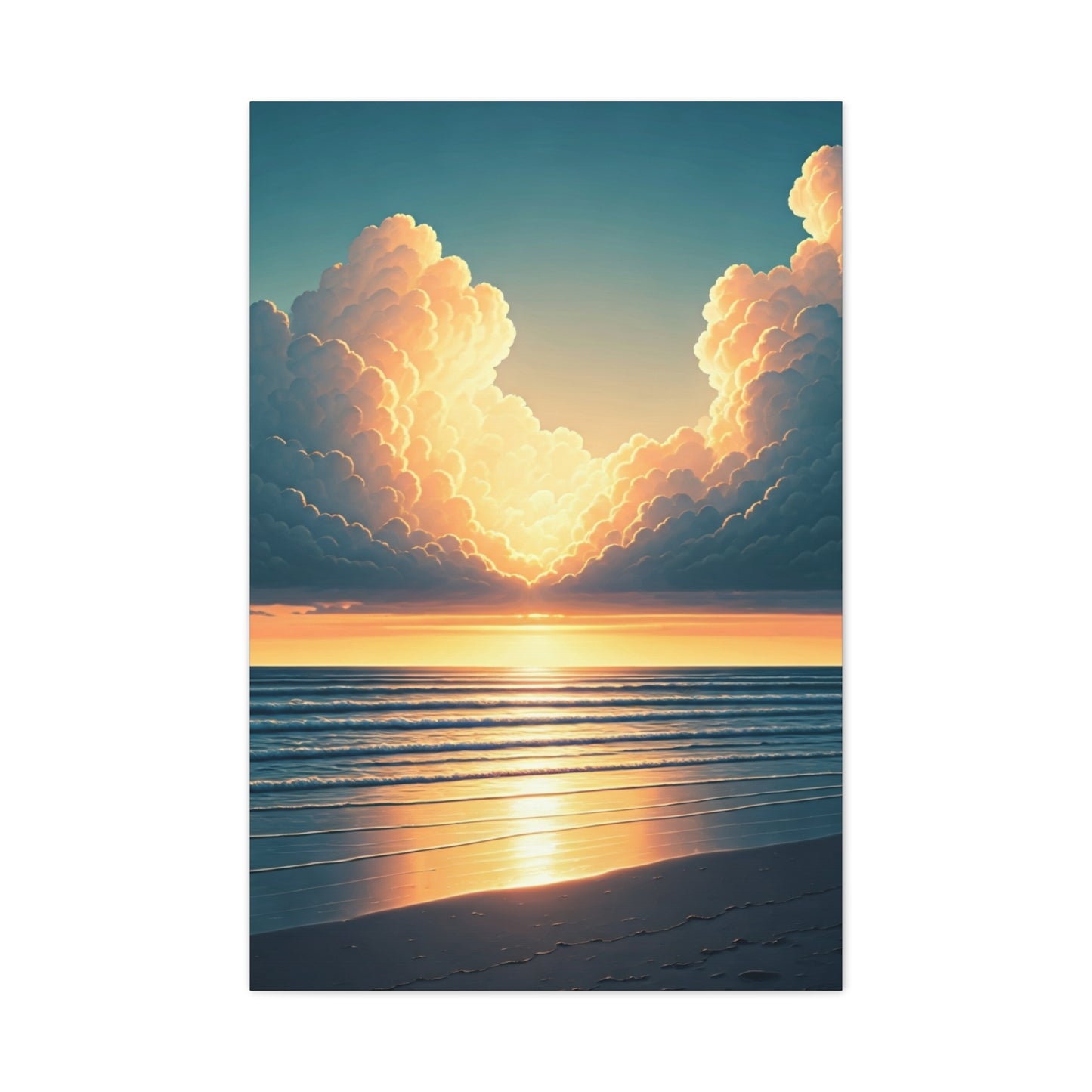Golden Cloudburst Sunset Waves Wall Art & Canvas Prints