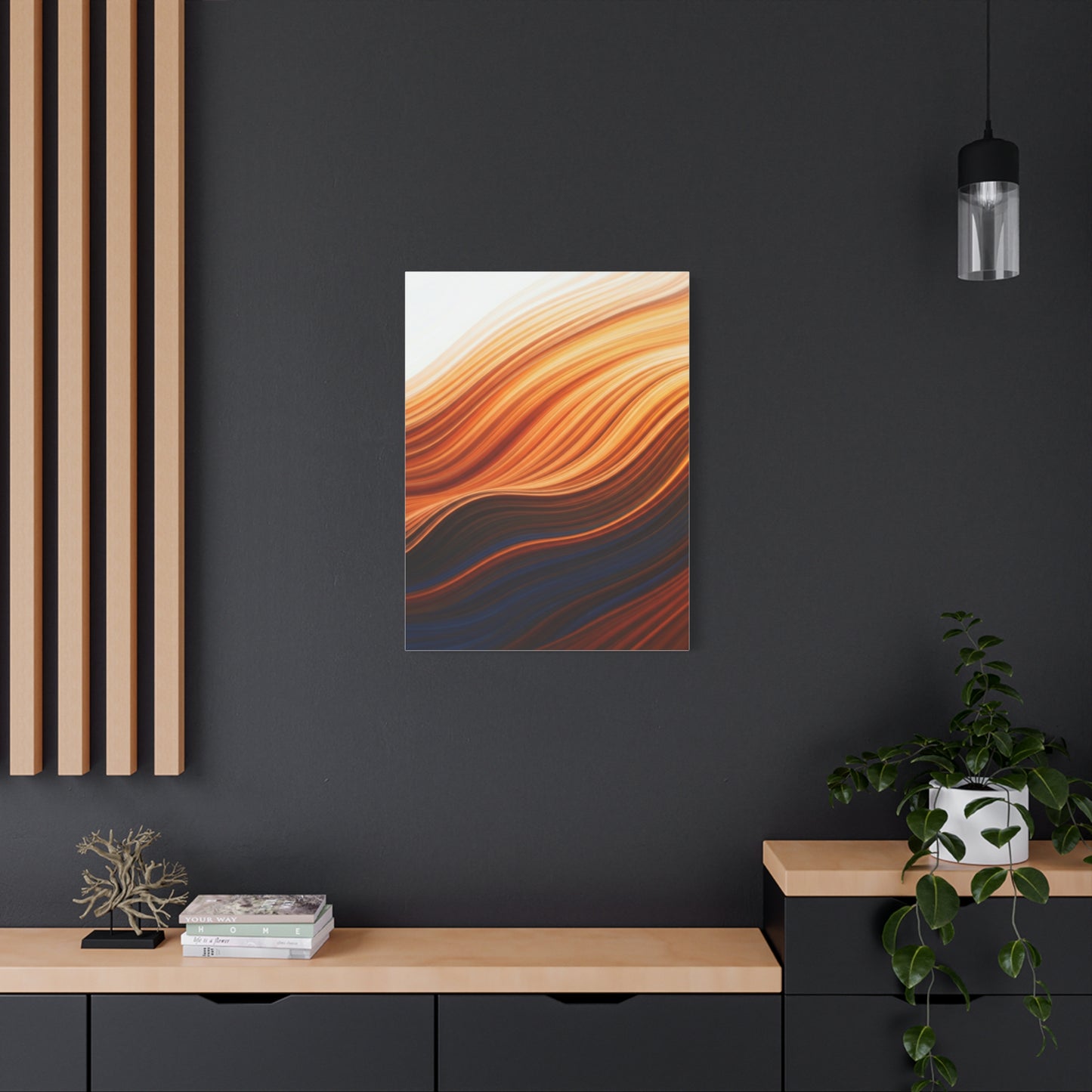 Warm Layered Wave Abstract Wall Art & Canvas Prints