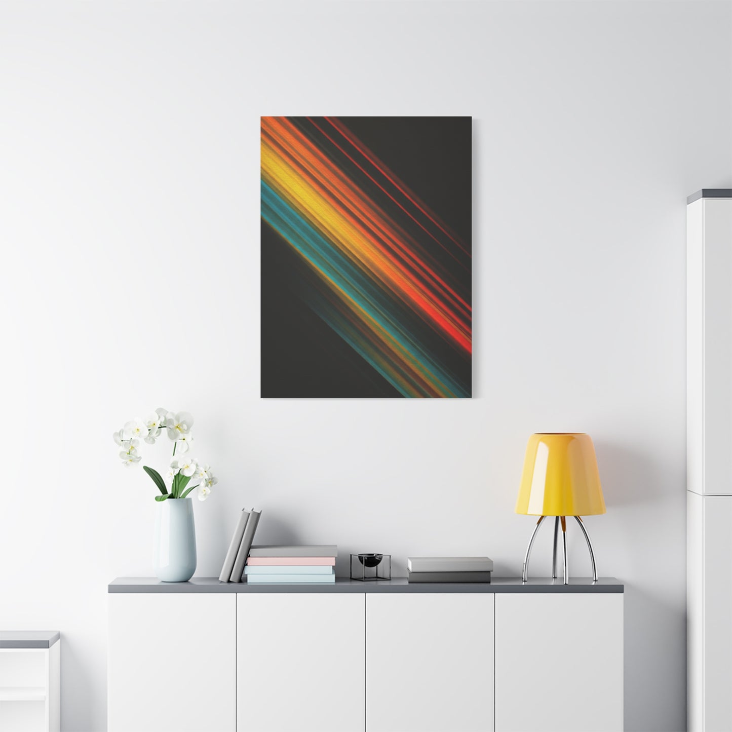 Multicolor Diagonal Energy Abstract Wall Art & Canvas Prints