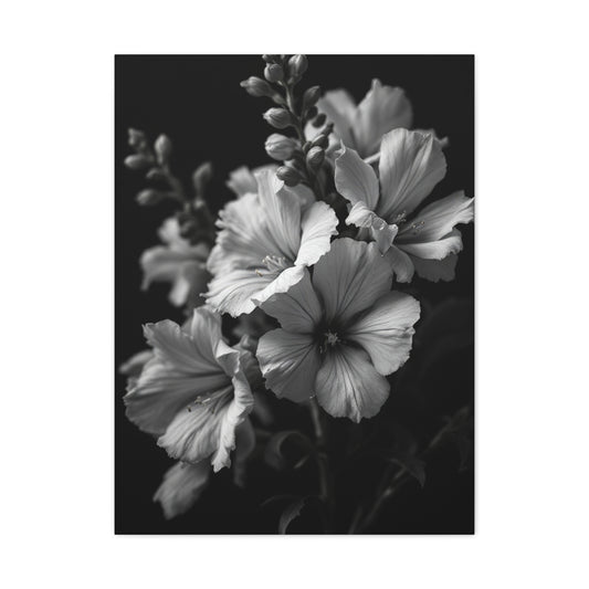 Classic Wildflower Cluster in Monochrome Wall Art & Canvas Prints