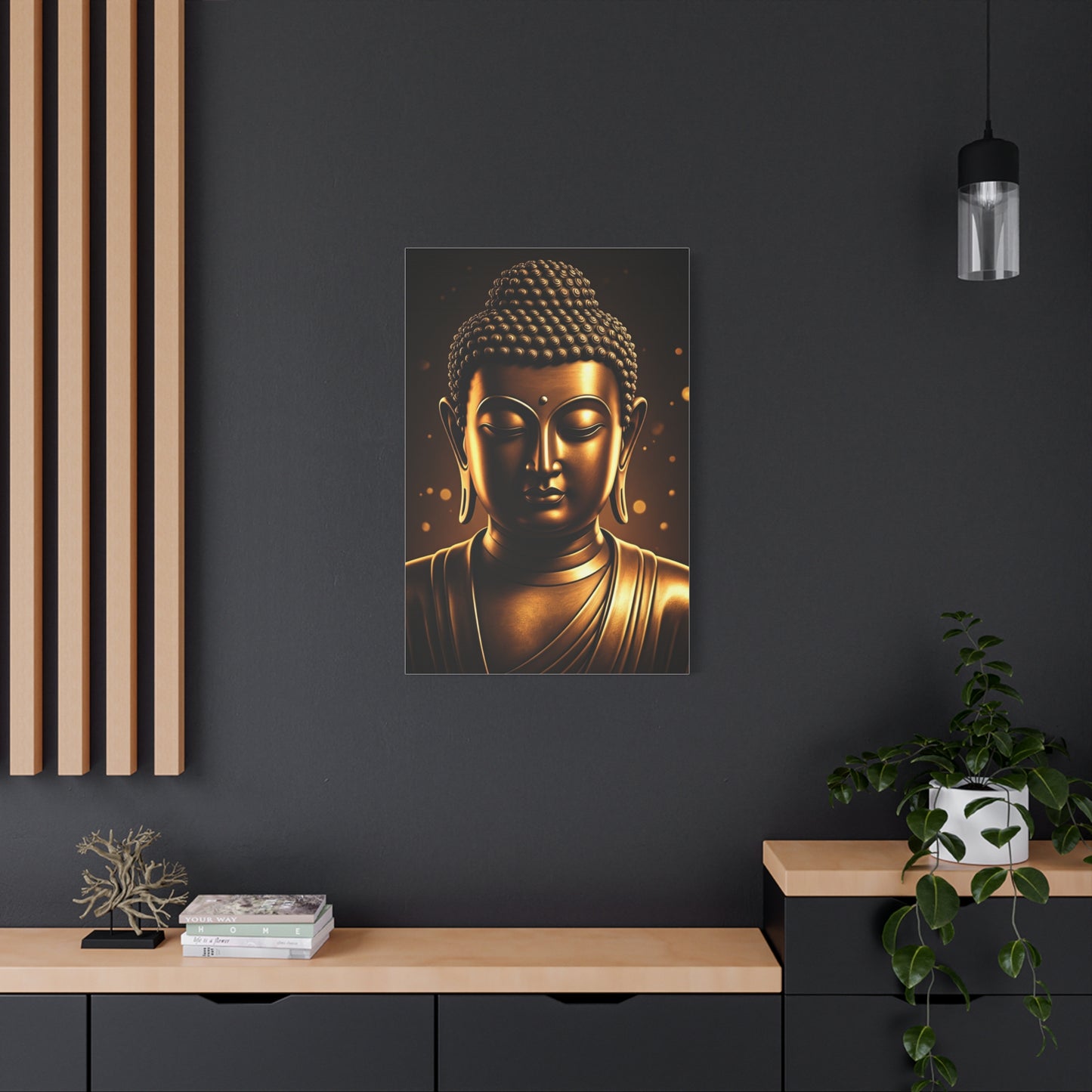 Golden Serenity Buddha Portrait Wall Art & Canvas Prints