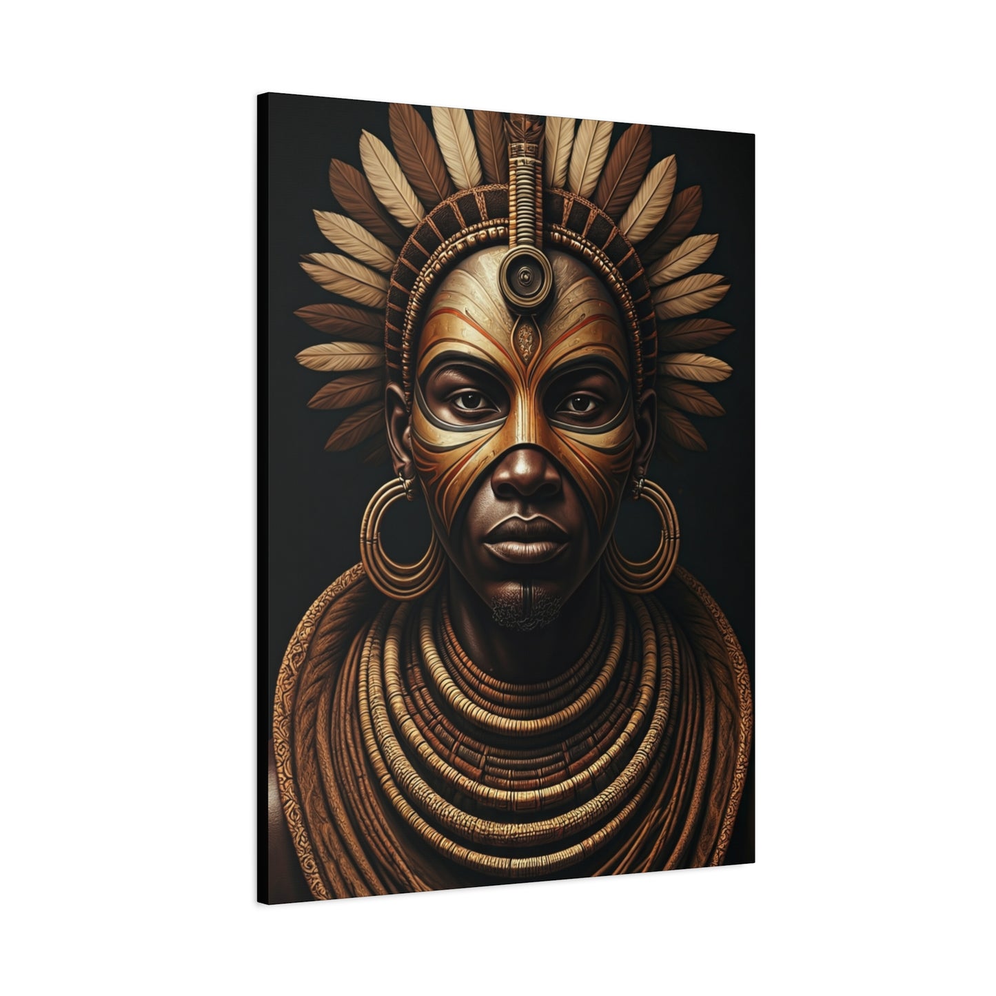 Golden Tribal Empress Portrait Wall Art & Canvas Prints