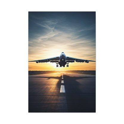 Golden Runway Takeoff Jet Wall Art & Canvas Prints