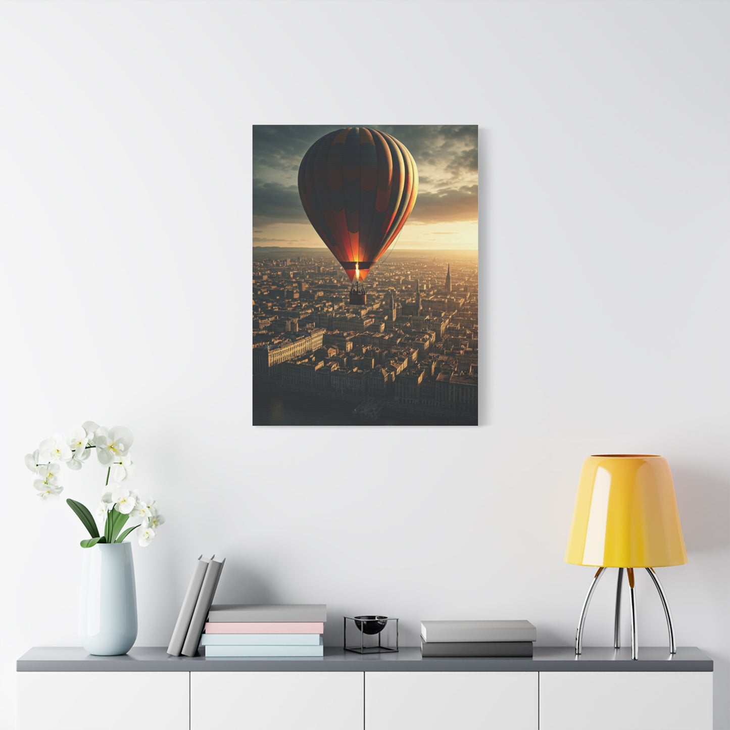 Hot Air Balloon City Horizon Wall Art & Canvas Prints