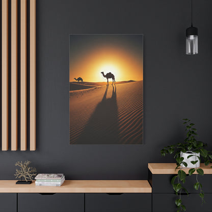 Lone Camel in Desert Sunset Wall Art & Canvas Prints