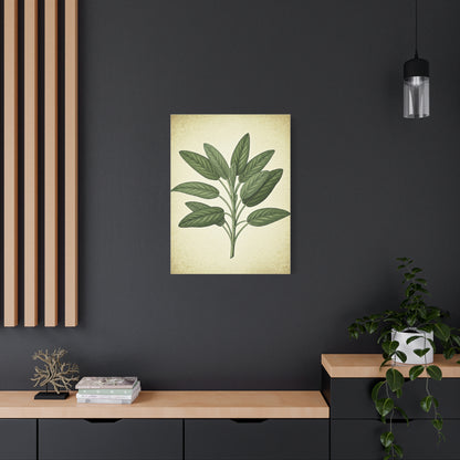 Sage Leaf Medicinal Illustration Wall Art & Canvas Prints