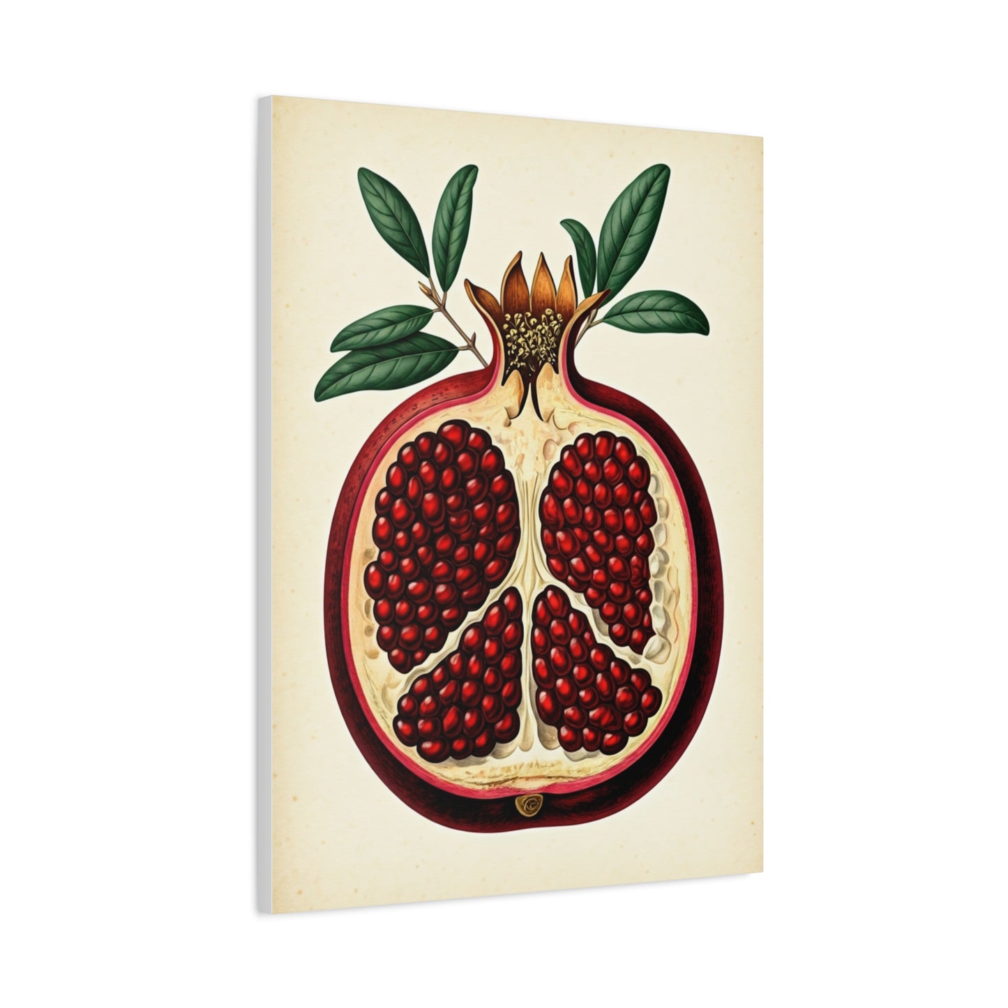 Pomegranate Cross Section Illustration Wall Art & Canvas Prints