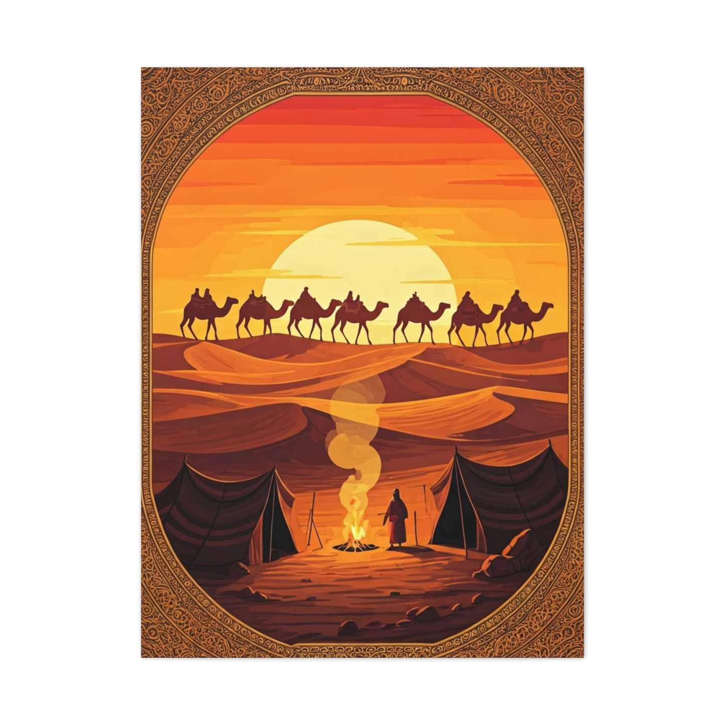 Desert Caravan at Dusk Wall Art & Canvas Prints