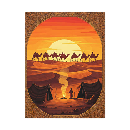 Desert Caravan at Dusk Wall Art & Canvas Prints