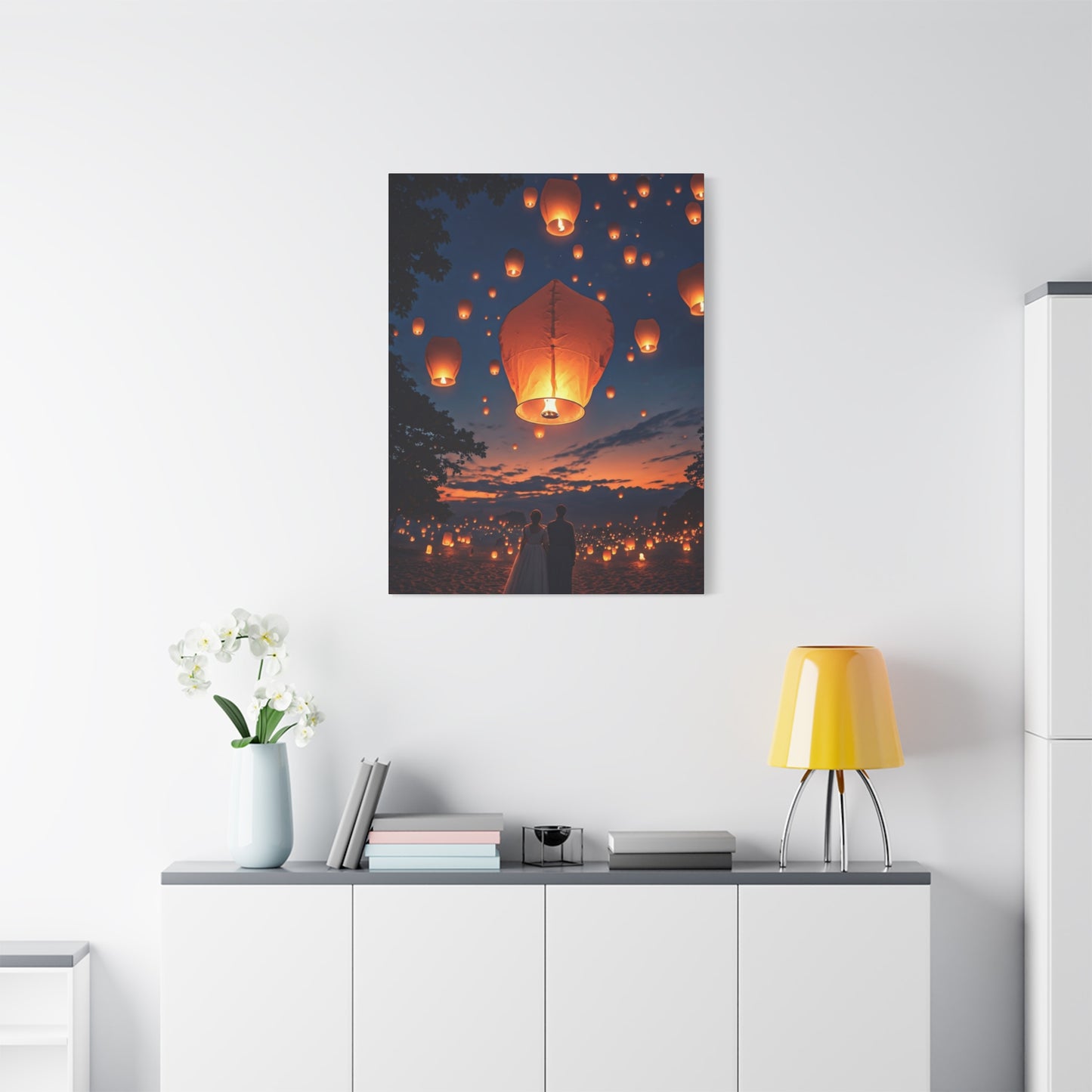 Floating Lanterns at Dusk Wall Art & Canvas Prints