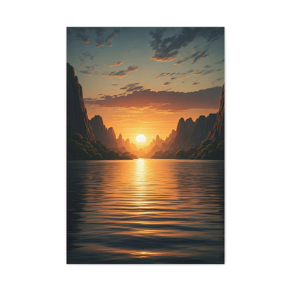 Tranquil Sunset Over Canyon Waters Wall Art & Canvas Prints
