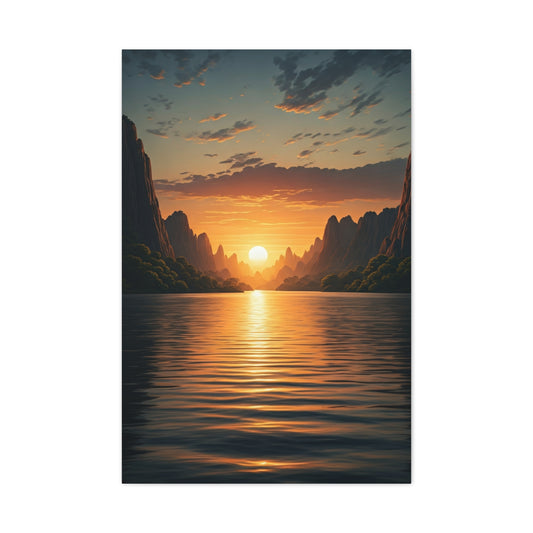 Tranquil Sunset Over Canyon Waters Wall Art & Canvas Prints