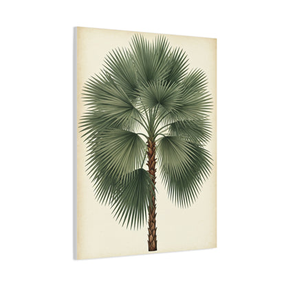 Fan Palm Leaf Tree Illustration Wall Art & Canvas Prints
