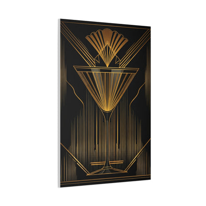 Golden Martini Luxe Art Deco Wall Art & Canvas Prints