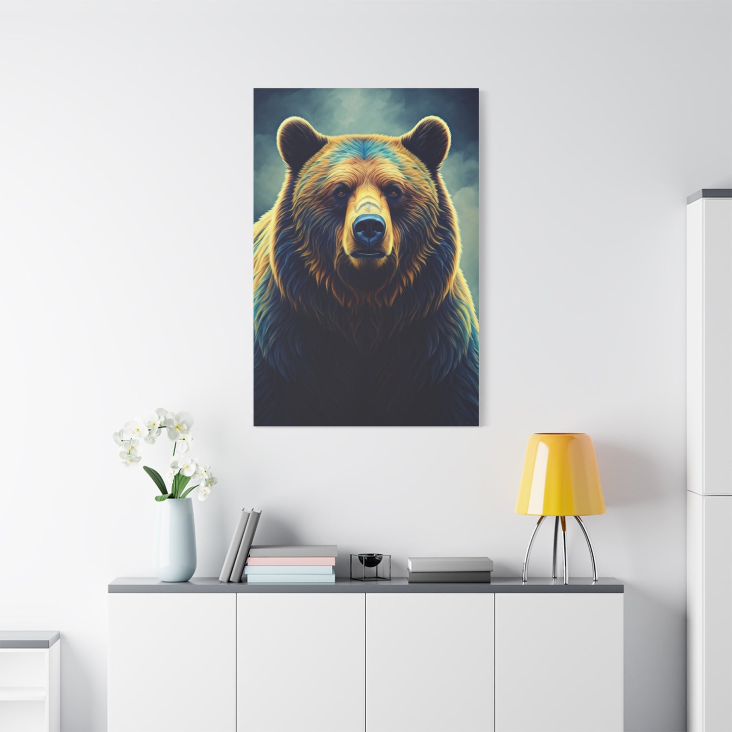 Golden Light Grizzly Face Wall Art & Canvas Prints