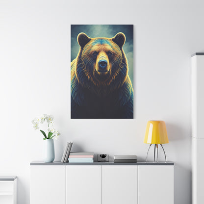 Golden Light Grizzly Face Wall Art & Canvas Prints