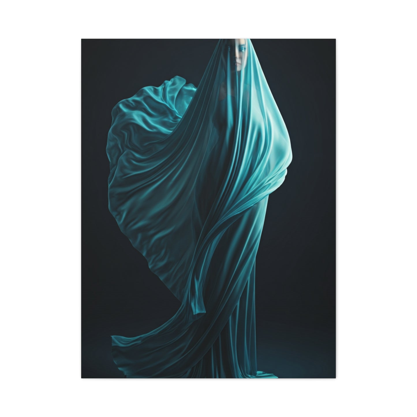 Flowing Blue Fabric Form Wall Art & Canvas Prints