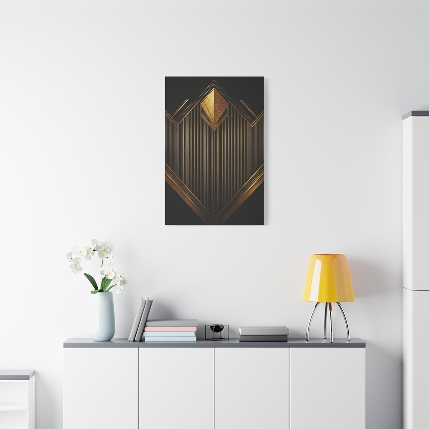 Golden Deco Crown Geometry Wall Art & Canvas Prints
