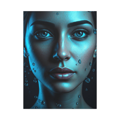 Ethereal Blue Gaze Portrait Wall Art & Canvas Prints
