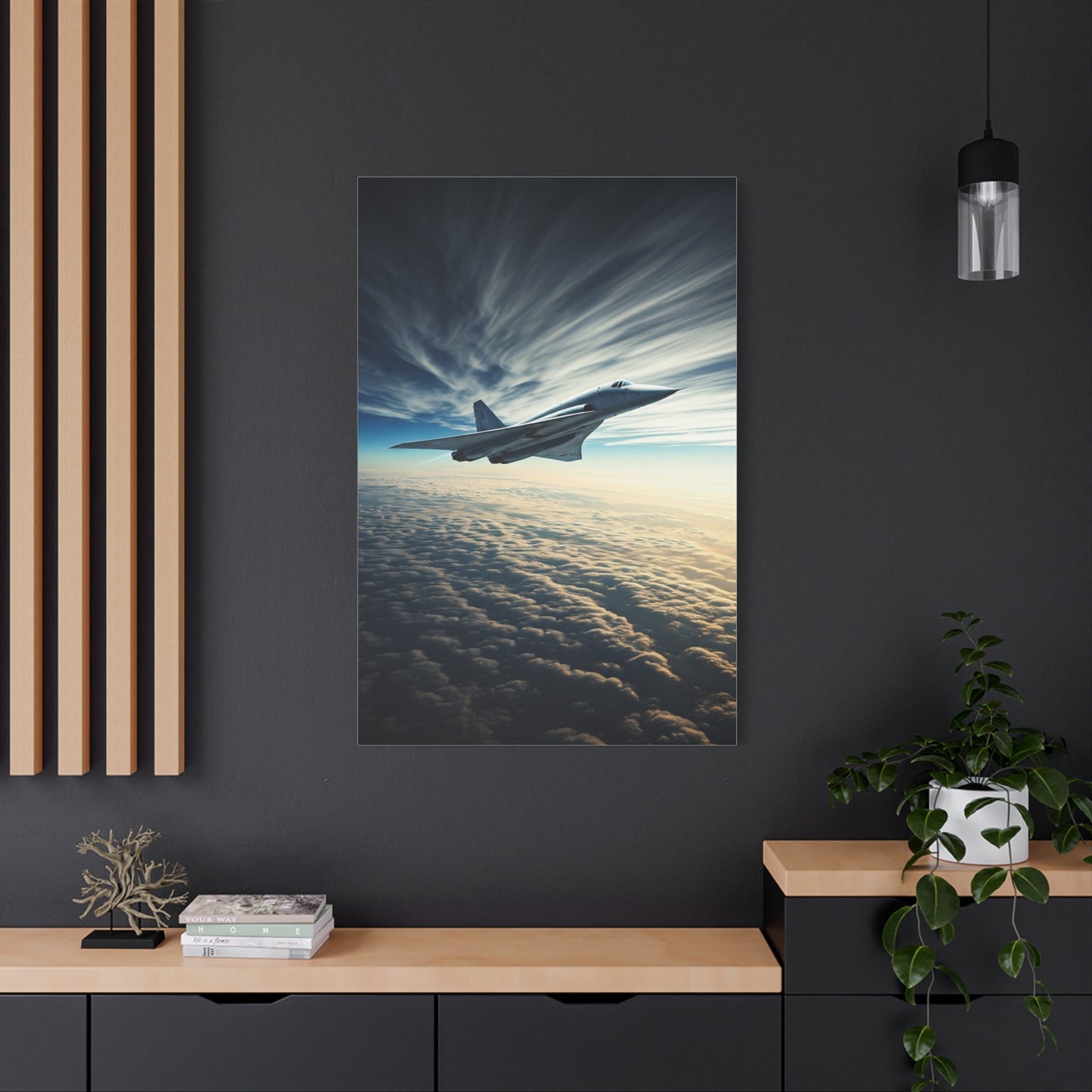 Lone Fighter Over Endless Clouds Wall Art & Canvas Prints