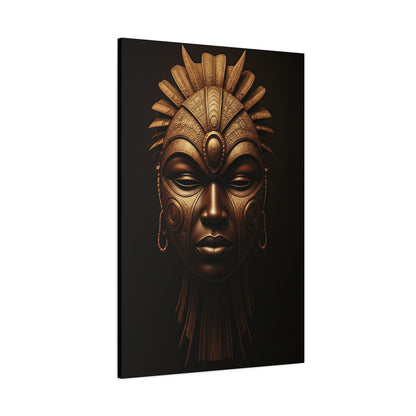 Golden Tribal Goddess Mask Wall Art & Canvas Prints
